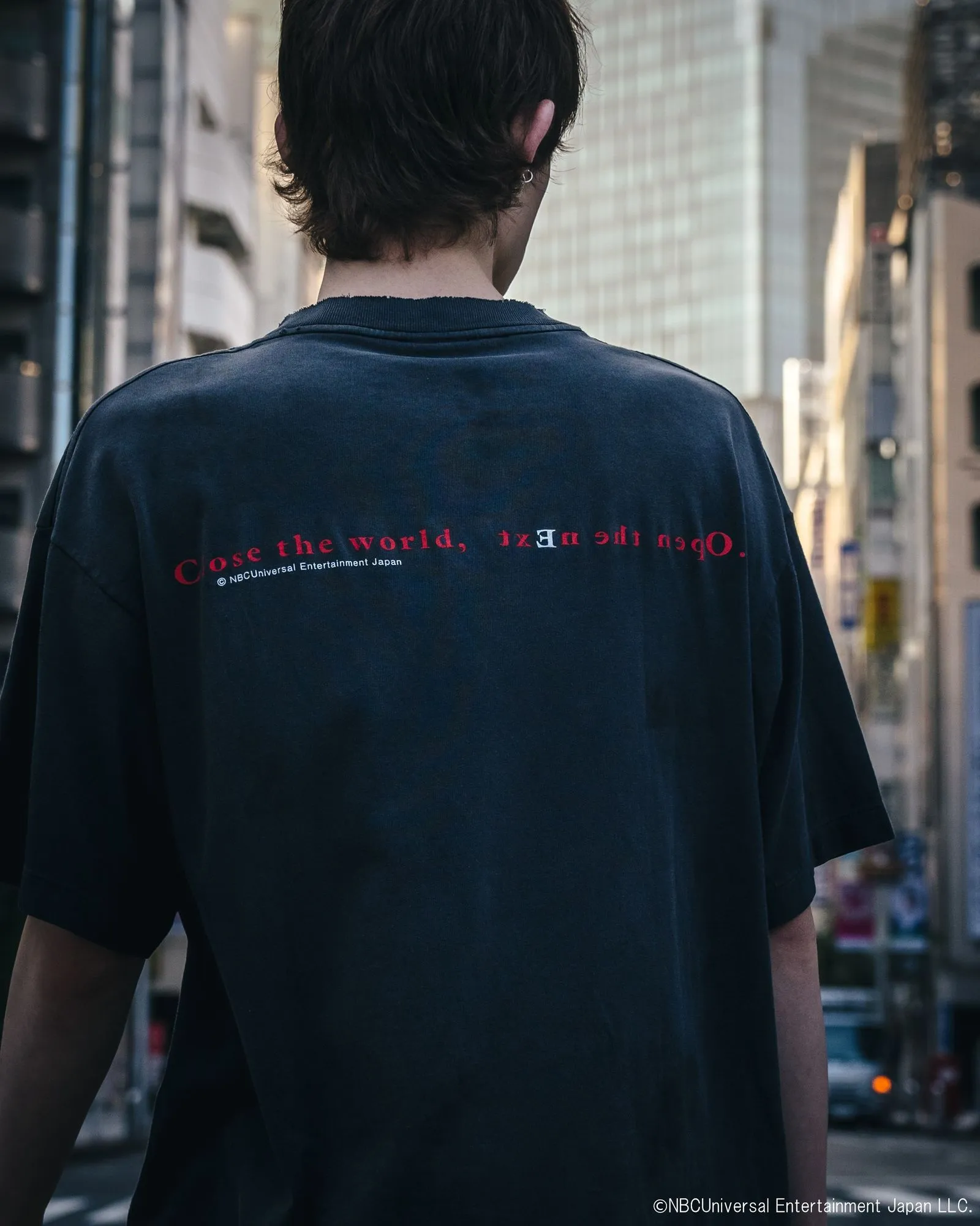 SAINT Mxxxxxx × serial experiments lain × GEEKS RULE GS_SS TEE/LAIN/BLK Sci-fi anime <Lingyin> co-branded ringing tone distressed short-sleeves Washed black S-XL Super rich and delicate printing technology perfectly shows the authentic details Customized co-branded accessories The real correct version Ready-made clothes Assute dyeing Washed to make old Maliu water faded